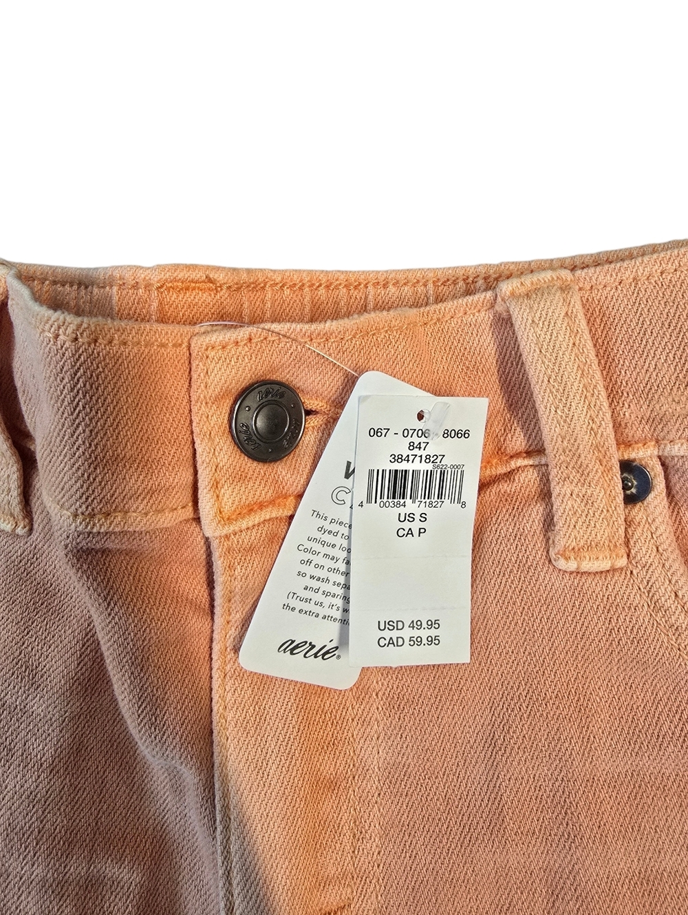 Aerie Orange Pink High-Waist Jeans